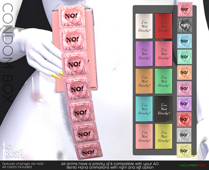 Second Life Marketplace - [NoRush] Condom Box (unpack)